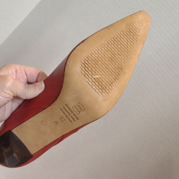 👍 Talbots Heels Coral Red Size 8.5. A10 - Picture 7 of 7